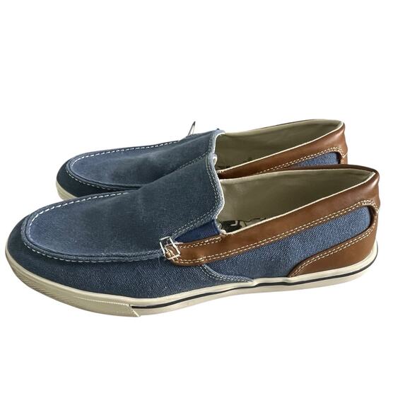 Tommy Bahama Costa Venetian Loafer Men\'s 10 D Canvas Leather Slip On Casual Blue main image 11